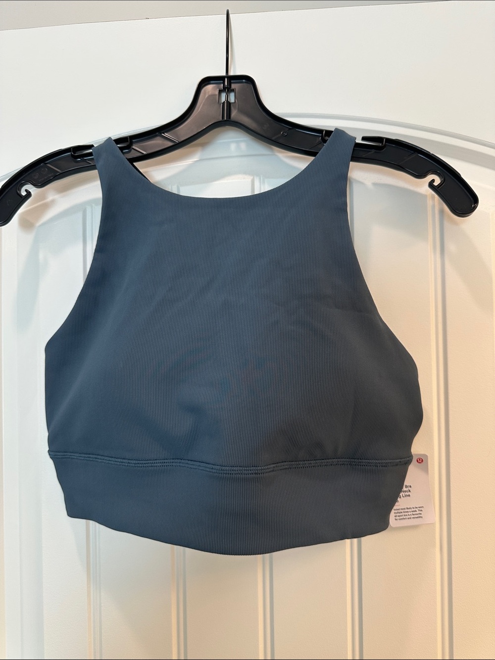 Lululemon NWT High Neck Crop Sports Bra - Slate Gray
